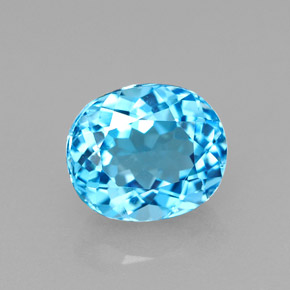 Topazio naturale blu da 2,19 ct, taglio ovale, VVS-VS