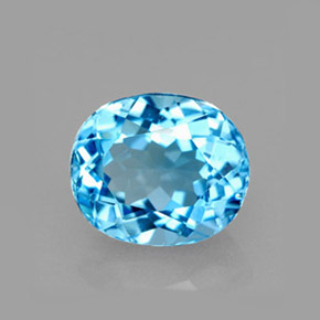 Topazio naturale blu da 2,19 ct, taglio ovale, VVS-VS