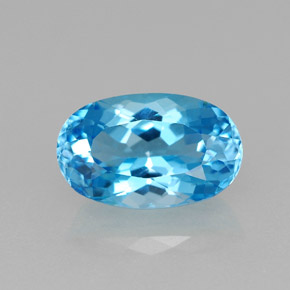 Topazio naturale blu da 2,61 ct, taglio ovale, VVS-VS