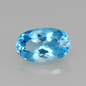 Topazio naturale blu da 2,61 ct, taglio ovale, VVS-VS