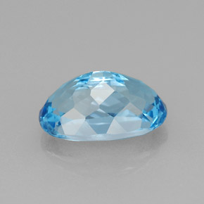 Topazio naturale blu da 2,61 ct, taglio ovale, VVS-VS