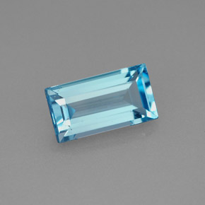 Topazio naturale blu da 1,93 ct, baguette, VS