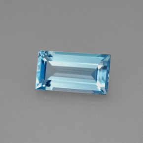 Topazio naturale blu da 1,93 ct, baguette, VS