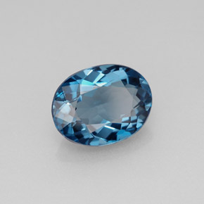 Topazio naturale blu da 2,43 ct, taglio ovale, VVS