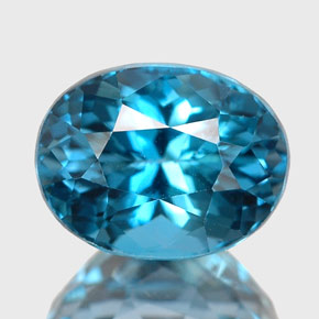 Topazio naturale blu da 2,63 ct, taglio ovale, VVS