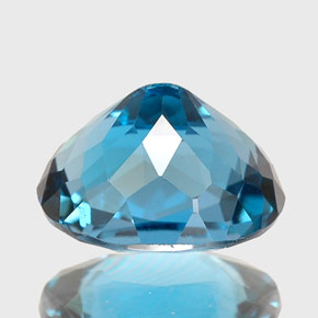 Topazio naturale blu da 2,63 ct, taglio ovale, VVS