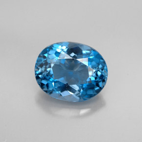 Topazio naturale blu da 2,21 ct, taglio ovale, VVS
