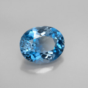 Topazio naturale blu da 2,21 ct, taglio ovale, VVS