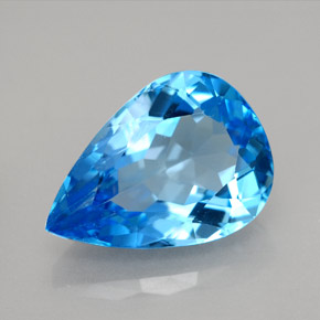 Topazio naturale blu da 9,79 ct, taglio a pera, VVS