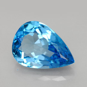 Topazio naturale blu da 9,79 ct, taglio a pera, VVS