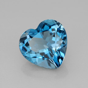 Topazio naturale blu da 4,23 ct, a forma di cuore, VVS