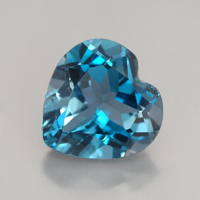 Topazio naturale blu da 4,01 ct, a forma di cuore, VVS