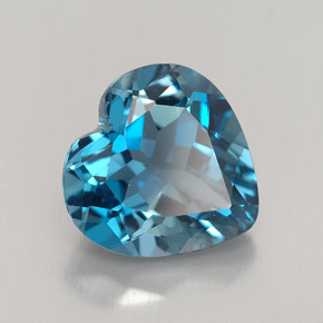 Topazio naturale blu da 4,01 ct, a forma di cuore, VVS