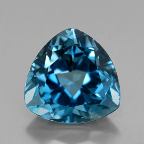 Topazio naturale blu da 6,98 ct, trillion, VVS