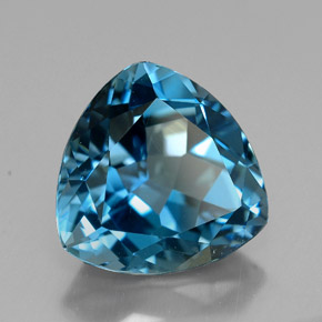 Topazio naturale blu da 6,98 ct, trillion, VVS