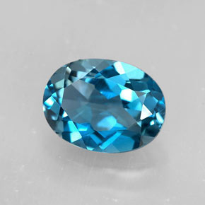 Topazio naturale blu da 1,64 ct, taglio ovale, VVS
