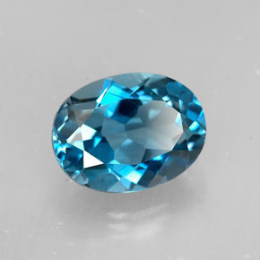 Topazio naturale blu da 1,64 ct, taglio ovale, VVS