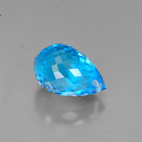 Topazio naturale blu da 2,23 ct, briolette, VVS