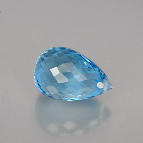 Topazio naturale blu da 2,25 ct, briolette, VVS
