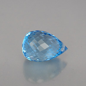 Topazio naturale blu da 2,10 ct, briolette, VVS