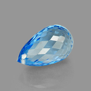 Topazio naturale blu da 2,33 ct, briolette, VVS