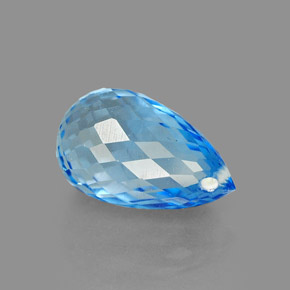 Topazio naturale blu da 2,33 ct, briolette, VVS