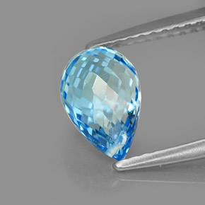 Topazio naturale blu da 2,23 ct, briolette, VVS