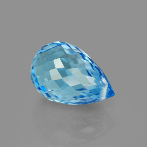 Topazio naturale blu da 2,23 ct, briolette, VVS