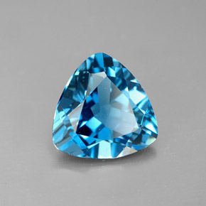 Topazio naturale blu da 2,86 ct, trillion, VVS