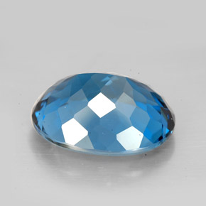 Topazio naturale blu da 9,64 ct, taglio ovale, VVS