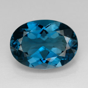 Topazio naturale blu da 7,98 ct, taglio ovale, VVS