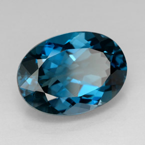 Topazio naturale blu da 7,98 ct, taglio ovale, VVS