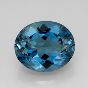 Topazio naturale blu da 9,89 ct, taglio ovale, VVS
