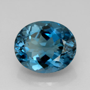 Topazio naturale blu da 9,89 ct, taglio ovale, VVS