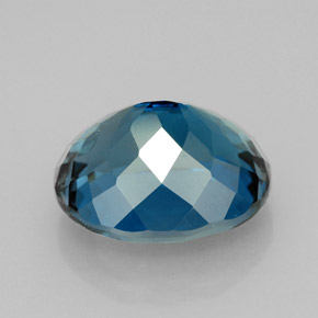Topazio naturale blu da 9,89 ct, taglio ovale, VVS