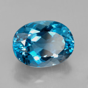 Topazio naturale blu da 8,53 ct, taglio ovale, VVS
