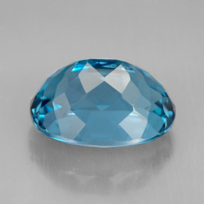Topazio naturale blu da 8,53 ct, taglio ovale, VVS