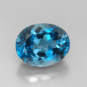 Topazio naturale blu da 7,83 ct, taglio ovale, VVS-VS