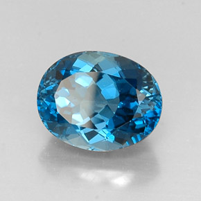 Topazio naturale blu da 7,83 ct, taglio ovale, VVS-VS