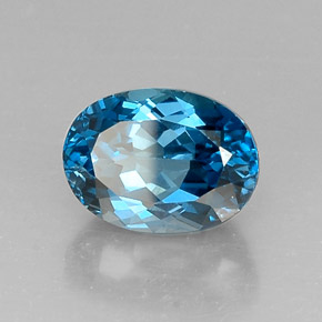 Topazio naturale blu da 7,33 ct, taglio ovale, VVS-VS