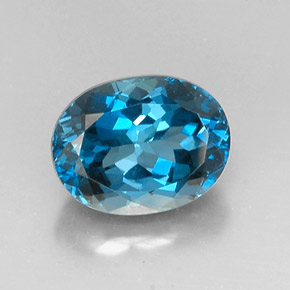 Topazio naturale blu da 7,16 ct, taglio ovale, VVS