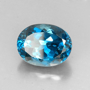 Topazio naturale blu da 7,16 ct, taglio ovale, VVS