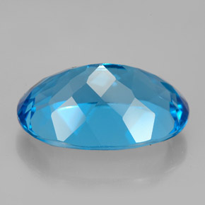 Topazio naturale blu da 12,38 ct, taglio ovale, VVS