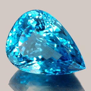 Topazio naturale blu da 36,61 ct, taglio a pera, IF