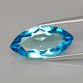 Topazio naturale blu da 6,79 ct, marchesa, VVS