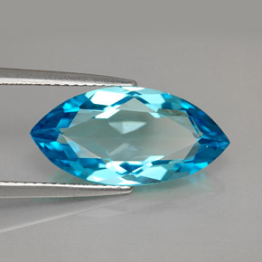 Topazio naturale blu da 6,79 ct, marchesa, VVS