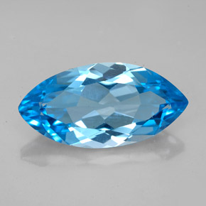 Topazio naturale blu da 6,60 ct, marchesa, IF