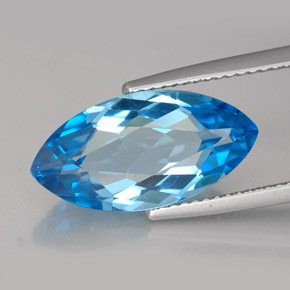 Topazio naturale blu da 7,01 ct, marchesa, VVS