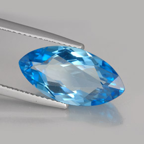 Topazio naturale blu da 7,01 ct, marchesa, VVS