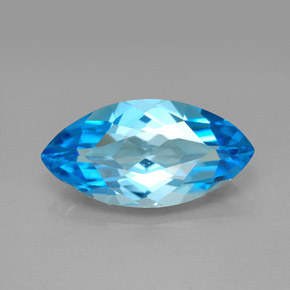 Topazio naturale blu da 6,54 ct, marchesa, VVS